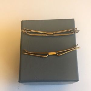 Vintage Tie Clips Silver and Gold